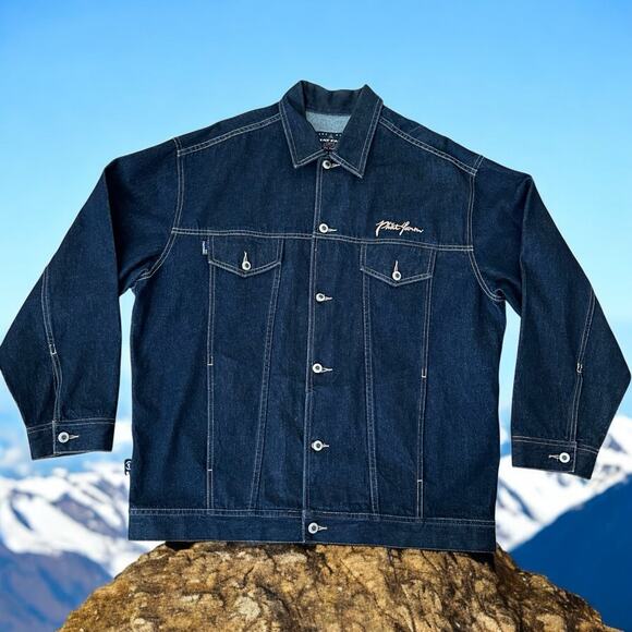 PHAT Farm Men’s Vintage 90's Blue Denim Jacket Size XL - Picture 1 of 8